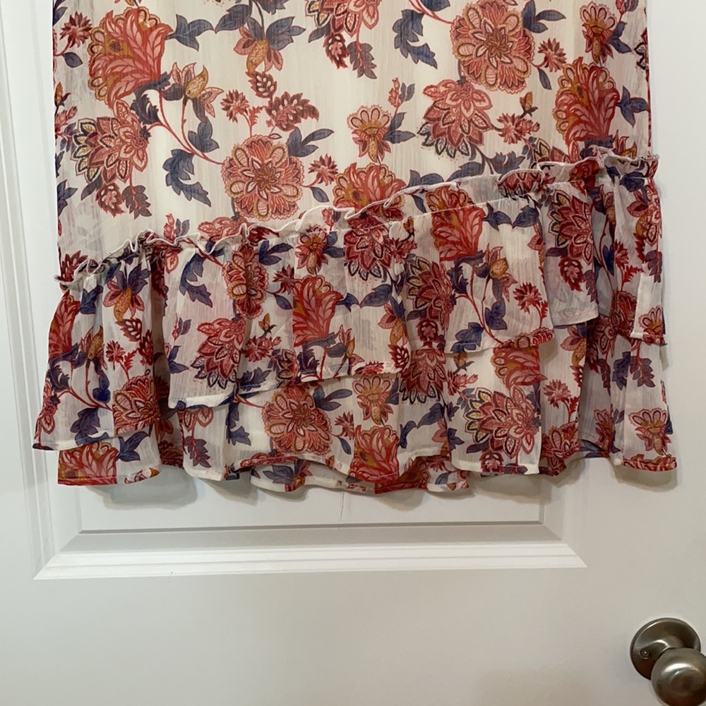 NWT Asymmetrical Hem Floral Drop-Waist Dress - Picture 2 of 4